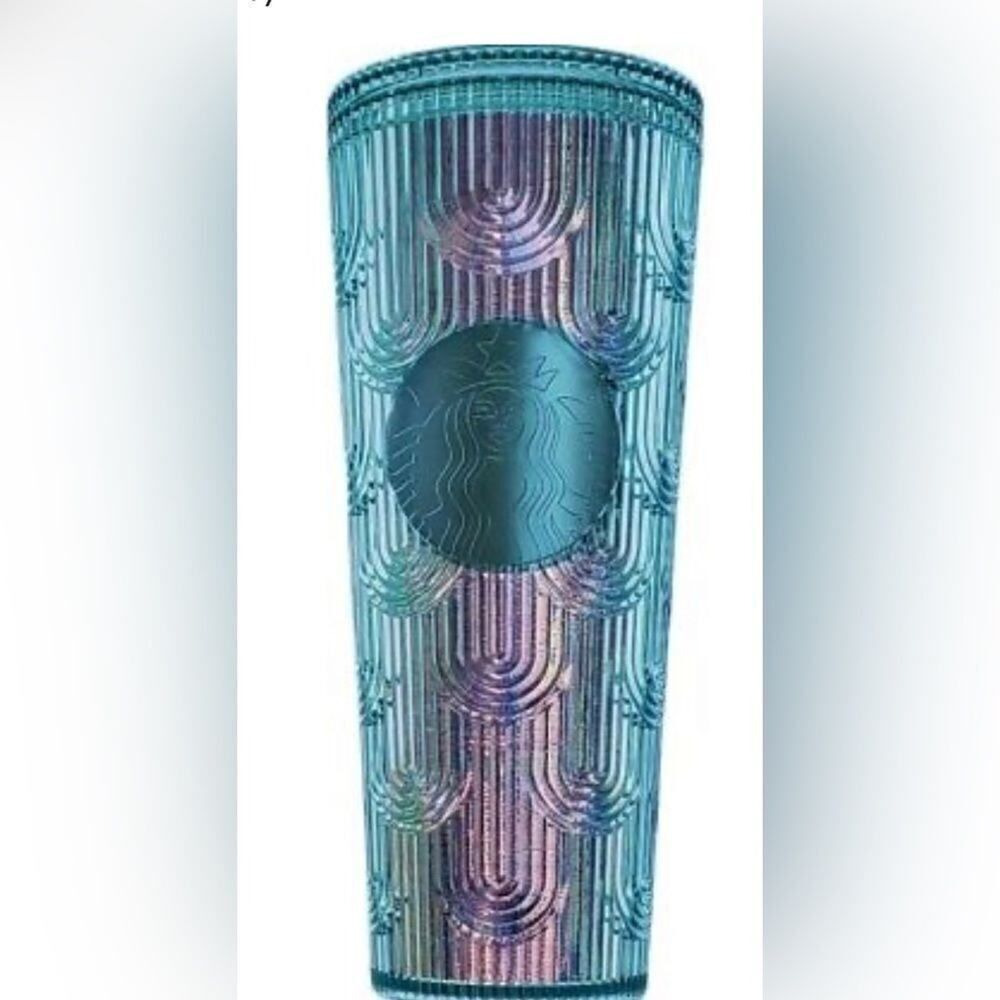 NWT Starbucks 2022 Spring Iridescent Holographic Wave 24oz Cold Cup Tumbler